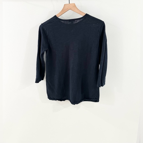 J. Jill 3/4 Sleeve Linen Blend Sweater Navy Size Small - Picture 6 of 6